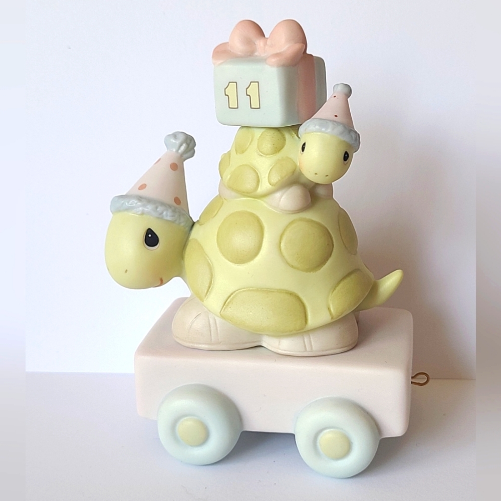 Vintage Precious Moments Birthday Train 11 Year Old Turtle Collectible Figurine
